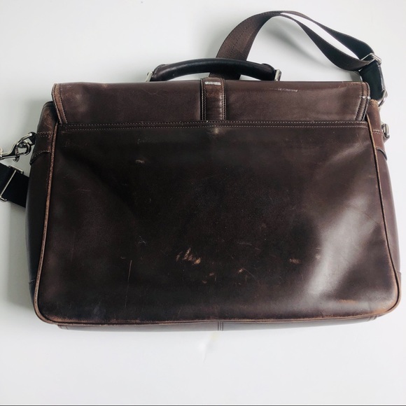 Coach Messenger Bag Brown Leather Laptop Bag - Picture 5 of 9
